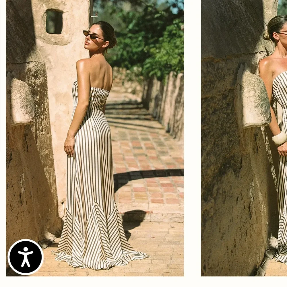 NWT Olive Satin bandeau strapless dress - Picture 2 of 2